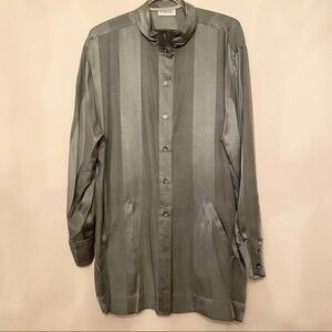 NWOT Benjudy’s Vintage 100% Silk Oversized Button Down Top